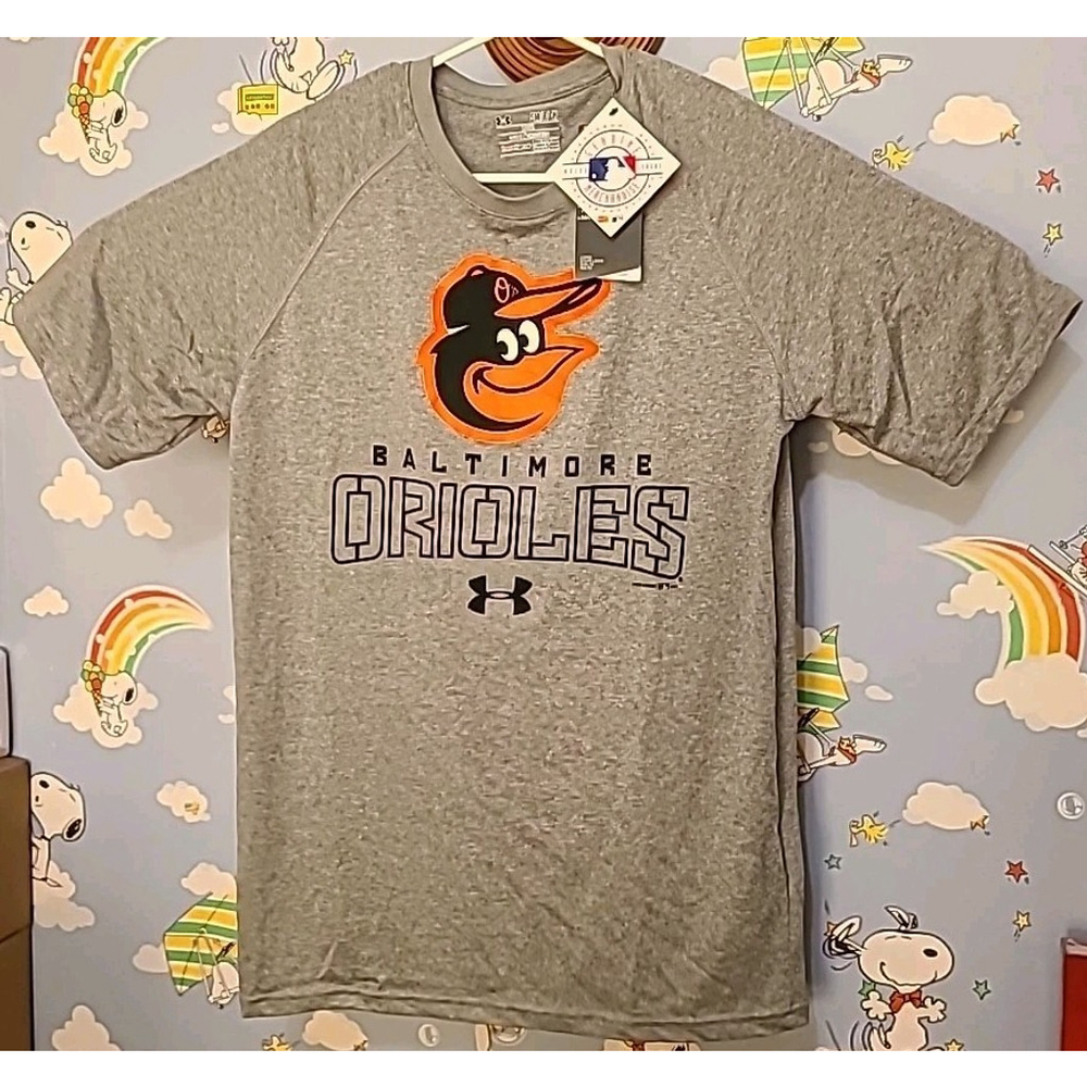 MLB Baltimore Orioles Under Armour Heat Gear Shirt Loose Size Small New W/ Tags